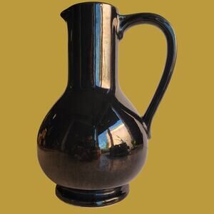 Vintage 1950s McCoy Black Ceramic Pitcher